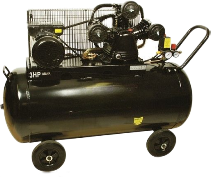 3HP belt-driven piston air compressor with 100 litre receiver tank supplied by Force Air